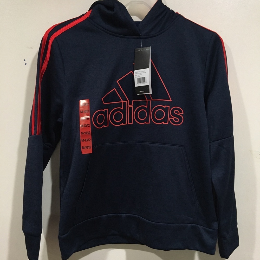 adidas‎ Youth Tech Fleece Hoodie Navy/red